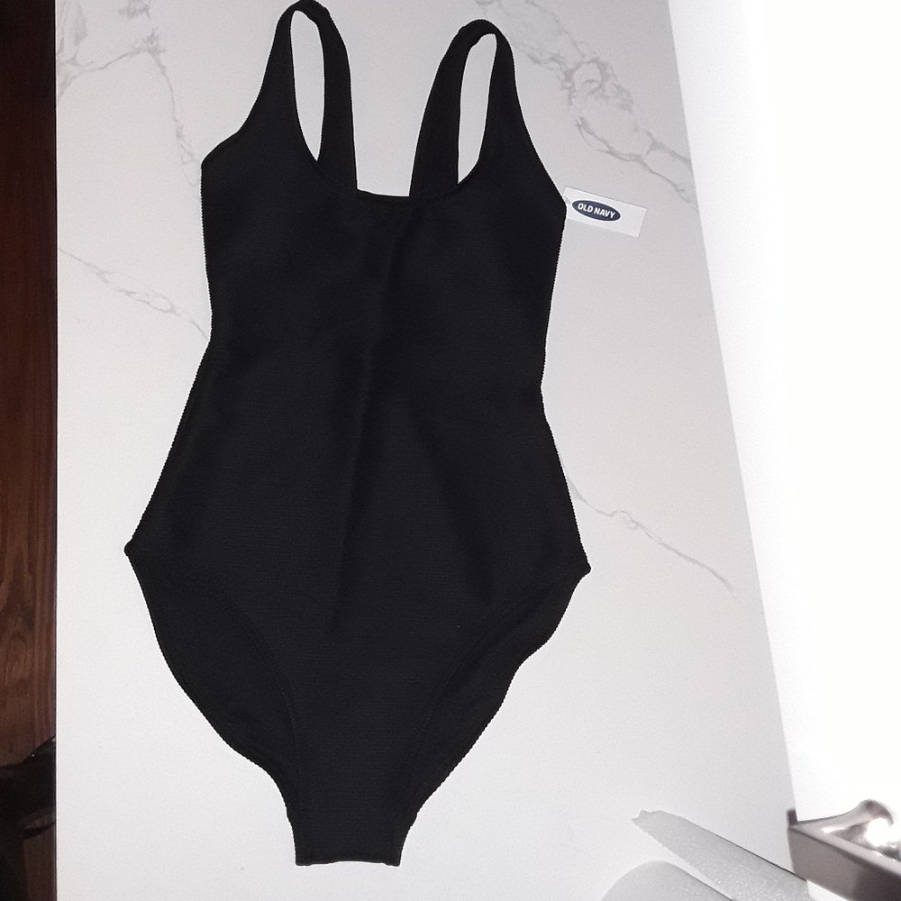 Old Navy Ribbed Black Swimsuit.